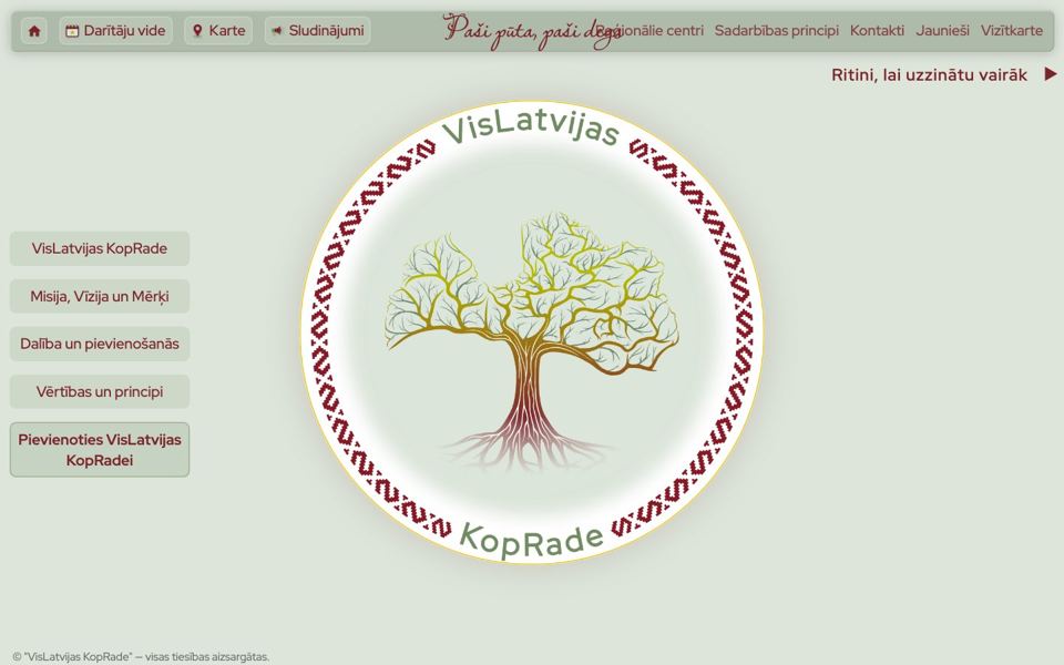 VisLatvijas KopRade mājaslapa